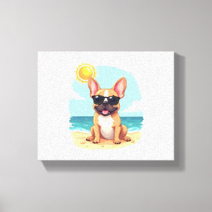 Toile Chien de taureaux français en vacances