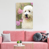 Toile chien doré blond dans le jardin (Insitu(Salon))