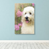 Toile chien doré blond dans le jardin (Insitu (Plancher de Bois))