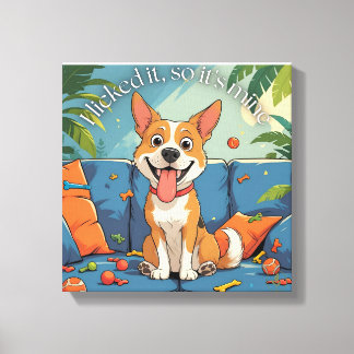 Toile chien drôle