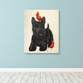 Toile Chien écossais et Oiseaux rouges (Insitu (Plancher de Bois))