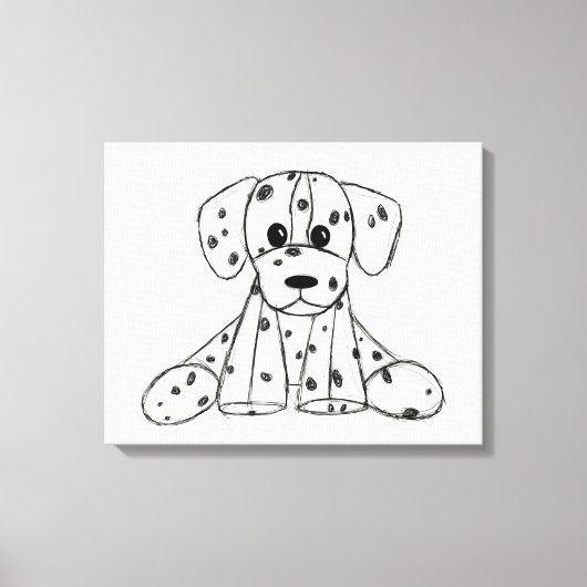 Toile Chien en dalmate dessin simple noir (Recto)