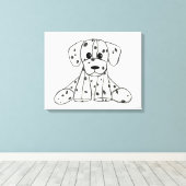 Toile Chien en dalmate dessin simple noir (Insitu (Plancher de Bois))