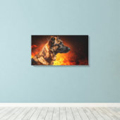 Toile Chien en feu (Insitu (Plancher de Bois))