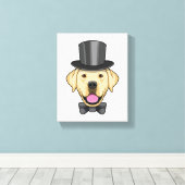 Toile Chien en marié avec nœud papillon (Insitu (Plancher de Bois))
