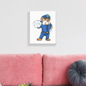 Toile Chien en policier avec uniforme (Insitu(Salon))