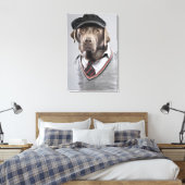 Toile Chien en pull et casquette (Insitu(Chambre))