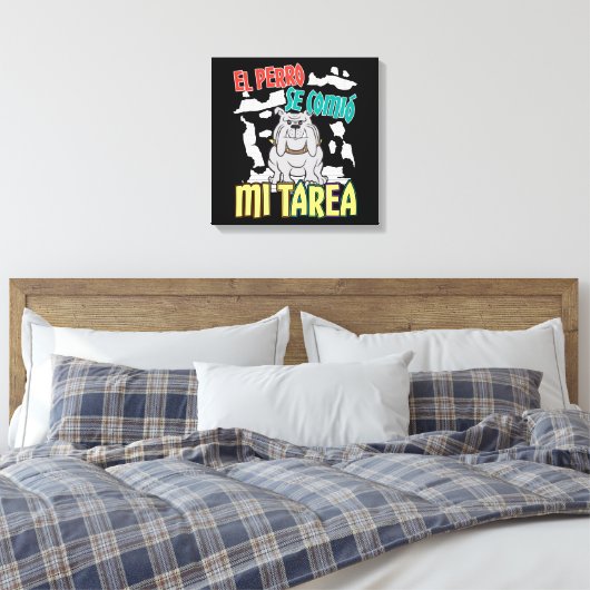 Toile Chien Espagnol Ate My Homework - Perro Tarea (Insitu(Chambre))