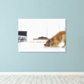 Toile Chien et table (Insitu (Plancher de Bois))
