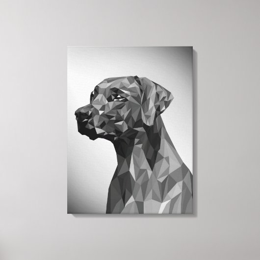 Toile Chien géométrique gris (Recto)