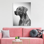 Toile Chien géométrique gris (Insitu(Salon))