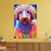 Toile Chien Goldendoodle Abstrait Coloré (Insitu(Salon))