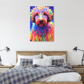 Toile Chien Goldendoodle Abstrait Coloré (Insitu(Chambre))