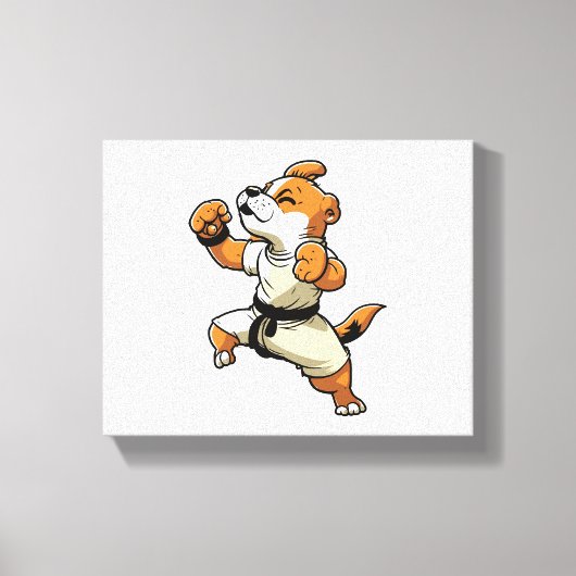 Toile Chien Knows Karate transformé (Recto)