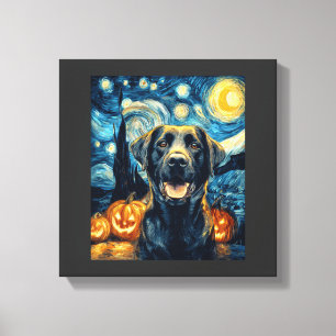 Toile Chien Labrador Noir Mignon Halloween Jack O Lanter