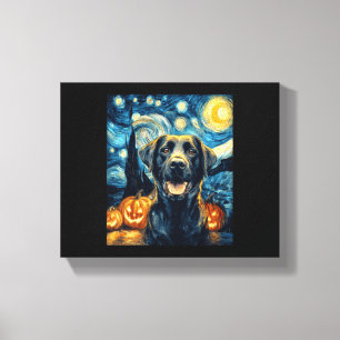 Toile Chien Labrador noir mignon Halloween Jack O Lanter