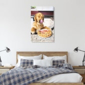 Toile Chien lécher le nez après avoir mangé la tarte cer (Insitu(Chambre))