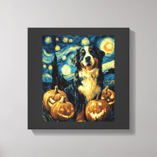 Toile Chien mignon de montagne bernois Halloween Jack O