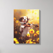 Toile Chien mignon jouant d'un violon (Recto)