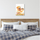 Toile Chien mignon jouant d'un violon (Insitu(Chambre))