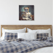 Toile Chien mignon portant des lunettes Lecture Journal (Insitu(Chambre))