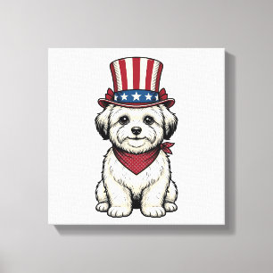 Toile Chien Patriotique Gravure Vintage Design Vectoriel