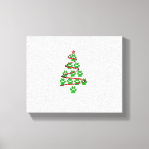 Toile Chien Paws Imprimer l'arbre de Noël pour les Amour