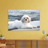 Toile Chien posé au bord de l'eau (Insitu(Salon))