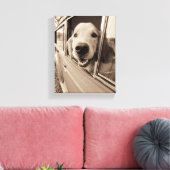 Toile Chien regardant dehors une fenêtre de voiture (Insitu(Salon))