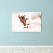 Toile Chien regardant vers le bas un diplôme (Insitu (Plancher de Bois))