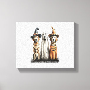 Toile Chien Retriever Doré Fantôme d'Halloween