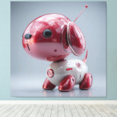 Toile Chien Robot Rouge Brillante (Insitu (Plancher de Bois))