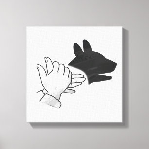 Toile Chien Silhouette main