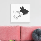 Toile Chien Silhouette main (Insitu(Salon))