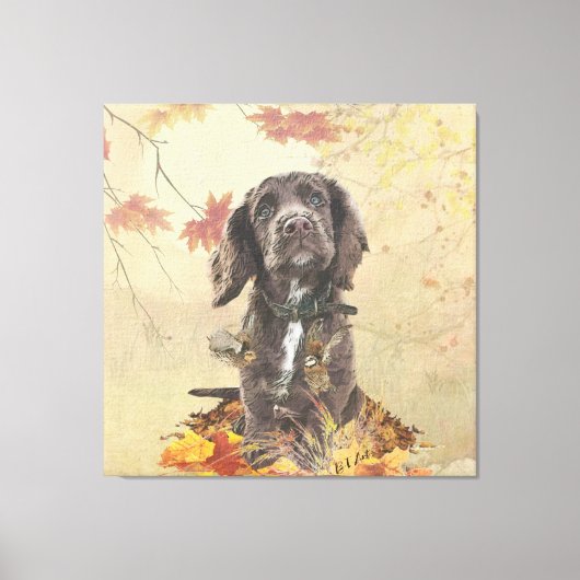 Toile Chien spaniel spaniel cocker au chocolat (Recto)