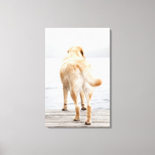 Toile Chien sur le dock