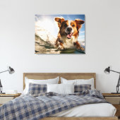 Toile Chien sur planche de surf (Insitu(Chambre))