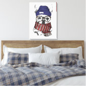 Toile Chien taureau français Hipster (Insitu(Chambre))