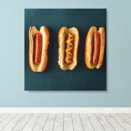 Toile Chiens chauds et fusils (Insitu (Plancher de Bois))