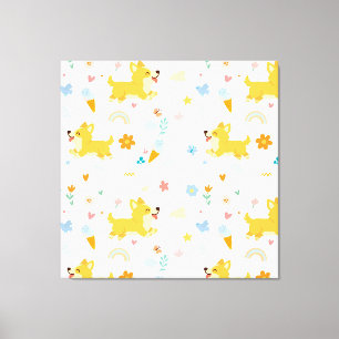 Toile chiens corgis dessin animé drôles