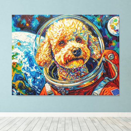 TOILE CHIENS DANS L'ESPACE-CANICHE 3 (Insitu (Plancher de Bois))