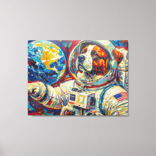 TOILE CHIENS DANS L'ESPACE - SAINT-BERNARD 5