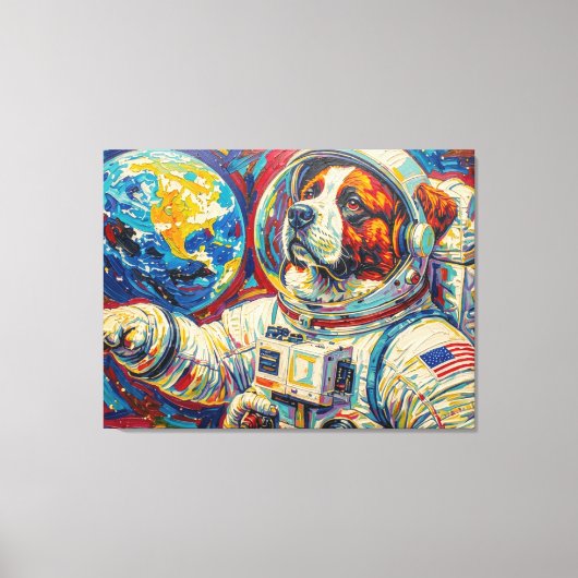 TOILE CHIENS DANS L'ESPACE - SAINT-BERNARD 5 (Recto)