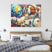 TOILE CHIENS DANS L'ESPACE - SAINT-BERNARD 5 (Insitu(Chambre))