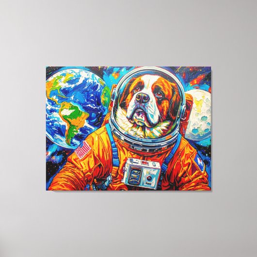 TOILE CHIENS DANS L'ESPACE - SAINT-BERNARD 7 (Recto)