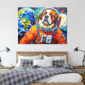 TOILE CHIENS DANS L'ESPACE - SAINT-BERNARD 7 (Insitu(Chambre))