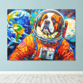 TOILE CHIENS DANS L'ESPACE - SAINT-BERNARD 7 (Insitu (Plancher de Bois))