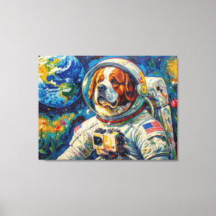 TOILE CHIENS DANS L'ESPACE - ST BERNARD 3