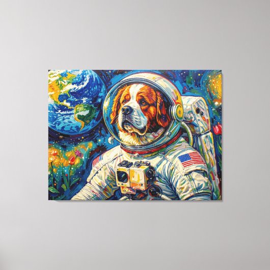 TOILE CHIENS DANS L'ESPACE - ST BERNARD 3 (Recto)