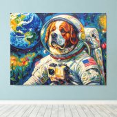 TOILE CHIENS DANS L'ESPACE - ST BERNARD 3 (Insitu (Plancher de Bois))